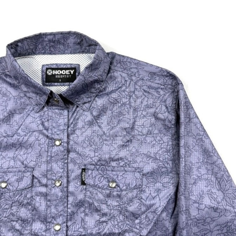 Hooey Habitat Womens Purple Floral Paisley Western Snap Shirt HT1629PL Small